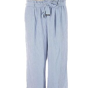 Plus Size Linen Blue Stripe Pants - Calvin Klein 2x